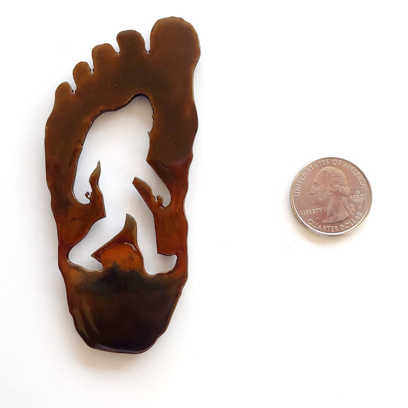 SQUATCH METALWORKS Bigfoot Gift - Footprint Magnet (Small) - Great Gift for Sasquatch Fans, Hiking, Outdoors, Camping - Image 5